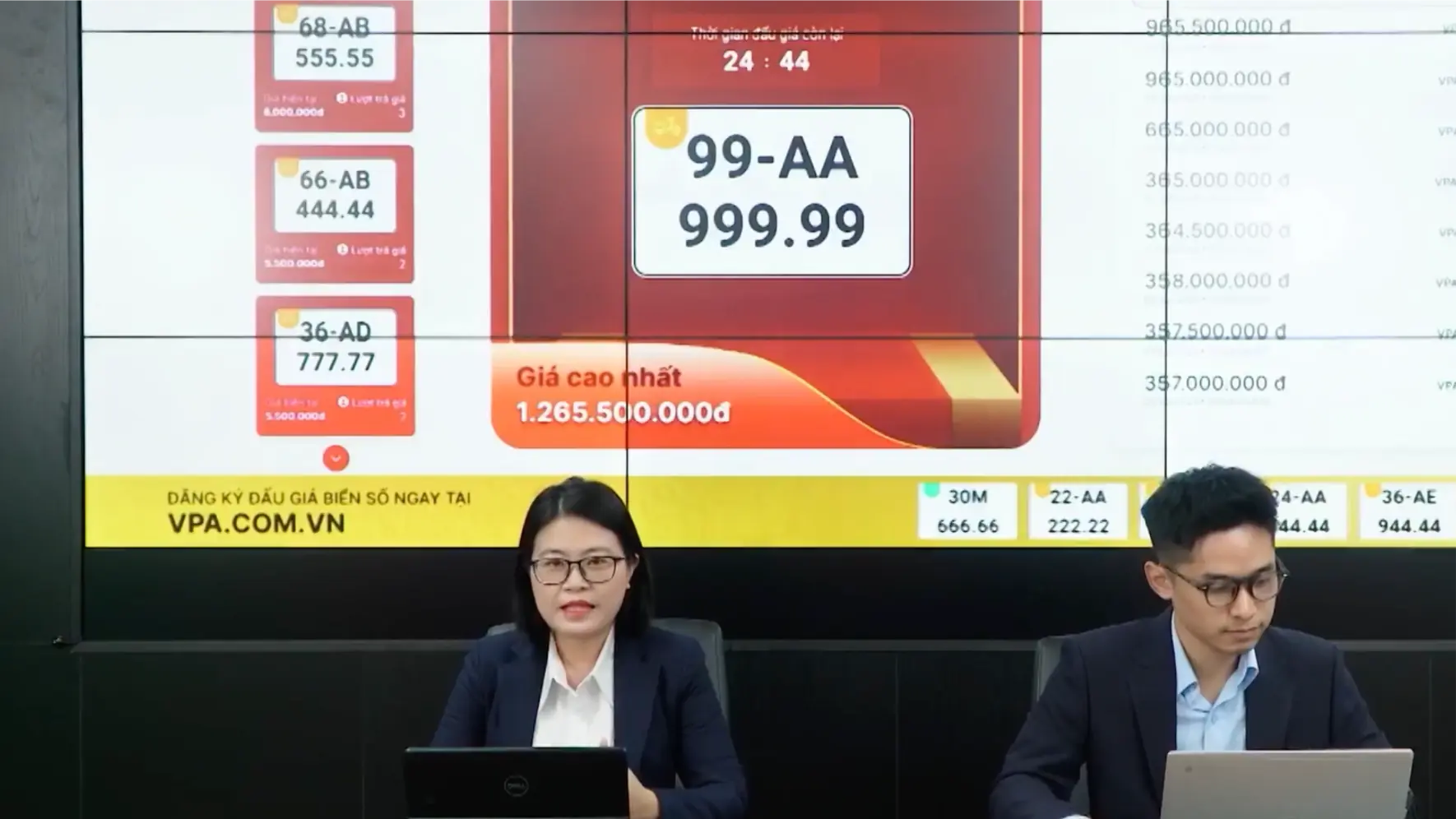 Biển số 99AA -999.99 trúng đấu giá hơn 2,6 tỷ đồng